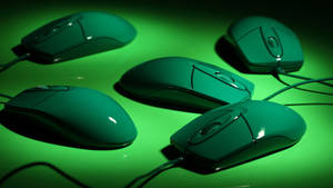 Mouse Painted In Green Wallpaper