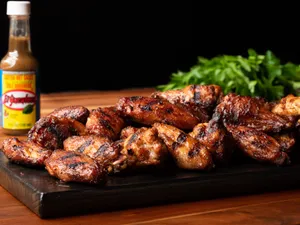 Mouthwatering Chicken Wings In Tangy Bbq Sauce Wallpaper
