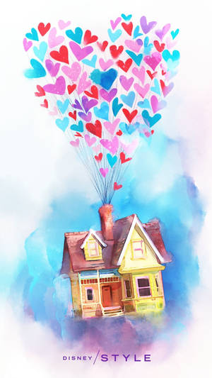 Movie Up Heart Balloons Painting Wallpaper