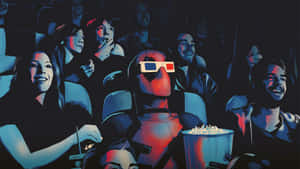Moviegoers Enjoying Cinema Experience Wallpaper