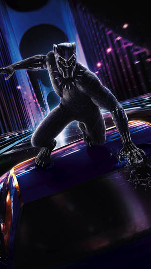Moving Car With Black Panther Android Wallpaper