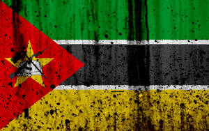 Mozambique Flag Rugged Splatter Wallpaper