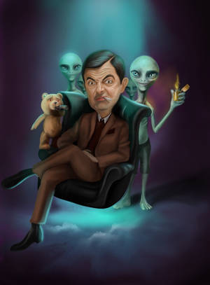 Mr Bean 4k Alien Art Wallpaper