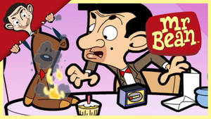 Mr. Bean Cartoon Burning Bear Wallpaper