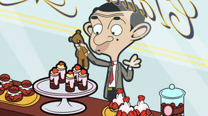 Mr. Bean Cupcake Scene Wallpaper