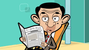 Mr. Bean Reading Newspaper Wallpaper