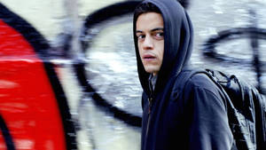 Wallpaper Rami Malek, Mr Robot, Art, Face, Head, Background