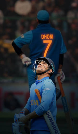 Ms Dhoni Indian Cricket Poster Wallpaper