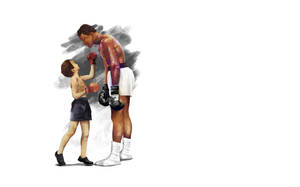 Muhammad Ali And Kid Artwork Wallpaper