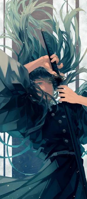 Muichiro Tokito Vertical Draw Wallpaper