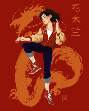 Mulan Modern Art Style Wallpaper