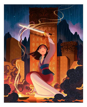 Mulan Rain Drawing Wallpaper