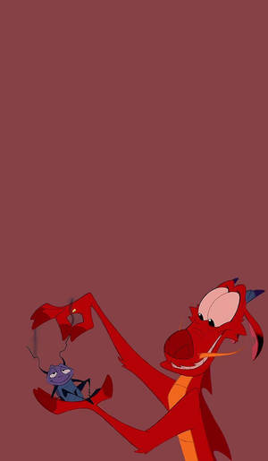 Mulan's Pet Mushu And Crikee Wallpaper
