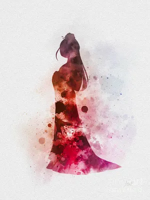 Mulan Watercolor Splatter Wallpaper