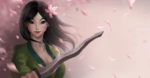 Mulan Wielding Sword Wallpaper