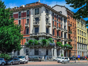 Multi-colored Buildings In Milan Wallpaper
