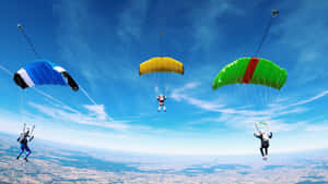 Multi-colored Parachute Skydiving Wallpaper