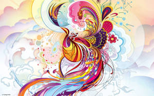 Multi Colored Phoenix Abstract Wallpaper