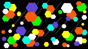 Multicolor Hexagon Sets Wallpaper
