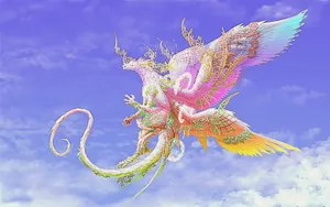 Multicolor Phoenix Sky Wallpaper