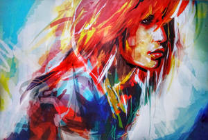 Multicolored Abstract Girl Portrait Wallpaper