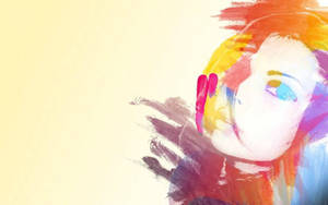 Multicolored Face Of Girl Portrait Art Wallpaper
