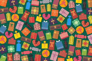 Multicolored Gift Bags For Colorful Background Wallpaper