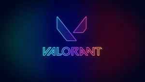 Multicolored Neon Valorant Logo Wallpaper
