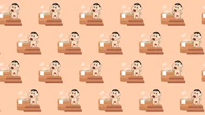 Multiple Naked Shin Chan Cartoon Drawings Wallpaper