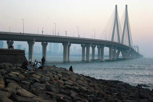 Mumbai City Foggy Coastline Wallpaper