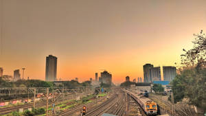 Mumbai City Railroad Tracks Wallpaper