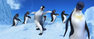 Mumble's Vibrant Dance Number In Happy Feet Wallpaper