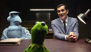 Muppets Most Wanted Interrogating Kermit Wallpaper