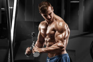 Muscle Man Tricep Pushdown Wallpaper