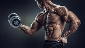 Muscular Man Dumbbell Curl Fitness Workout.jpg Wallpaper