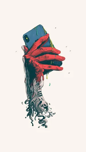 Music Phone Held By Hand Wallpaper