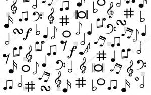Music Symbols Black And White Art Wallpaper
