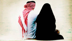 Muslim Couple Back Angle Shot Wallpaper