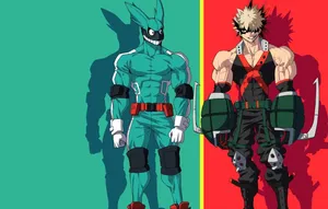 My Hero Academia Ipad Adult Midoriya And Bakugou Wallpaper