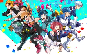 My Hero Academia Ipad Class A Festive Poster Wallpaper