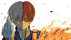 My Hero Academia Todoroki Fierce Ice Fire Wallpaper