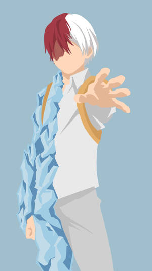 My Hero Academia Todoroki Minimalist Half In Ice Wallpaper