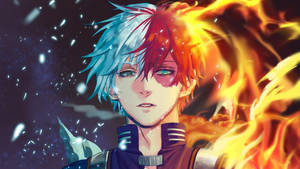 My Hero Academia Todoroki Snow And Fire Wallpaper