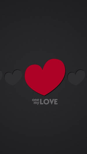 My Love Gray Red Hearts Wallpaper