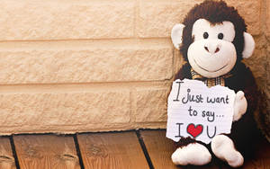 My Love Monkey Plush Wallpaper
