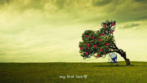 My Love Tree Hearts Swing Wallpaper