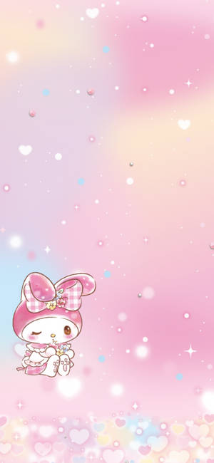 My Melody In Pastel Gradient Wallpaper