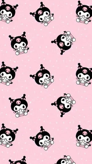 My Melody Kuromi Drinking Milk Wallpaper