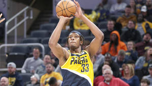 Myles Turner Basketball Free Throw Wallpaper