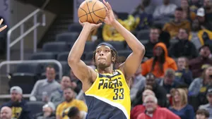 Myles Turner Basketball Free Throw Wallpaper